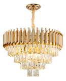 Lustre Cristal Tubular Champagne