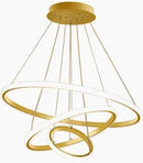 Lustre LED Anéis Concêntricos Dourado